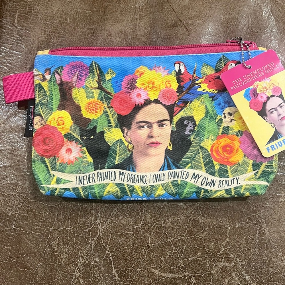 The Unemployed Philosophers Guild Frida Kahlo Canvas Pencil Cosmetic Bag